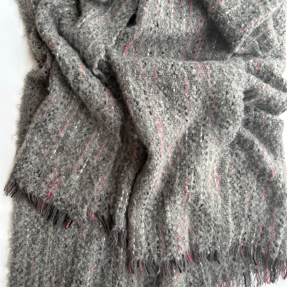 Cozy and soft oversized scarf. Grey mixed